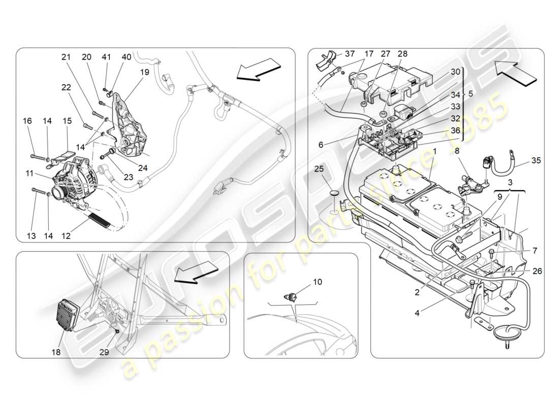 maserati qtp 3.0 bt v6 410hp (2014) diagramme des pièces de production et d'accumulation d'énergie