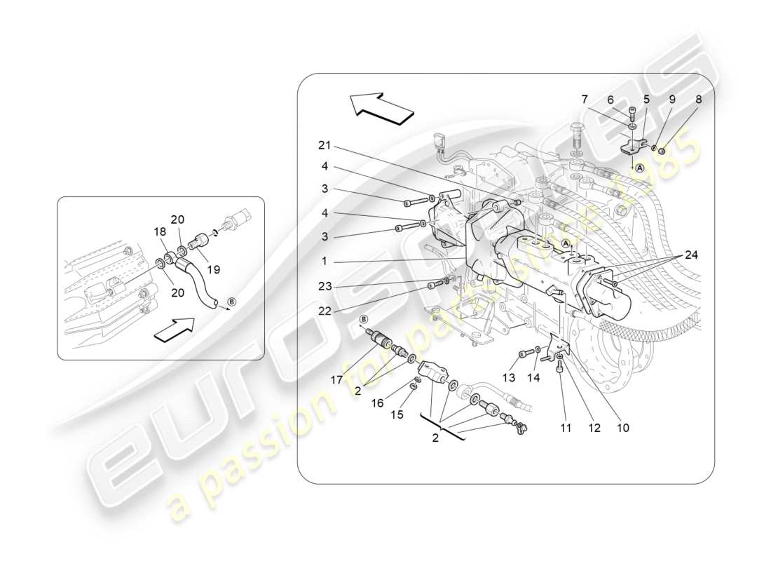 maserati granturismo (2012) pièces hydrauliques d'actionnement pour f1 boîte de vitesses schéma des pièces