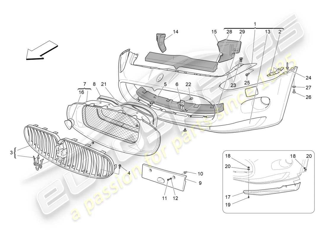 un schéma de pièces du catalogue de pièces maserati granturismo (2011)