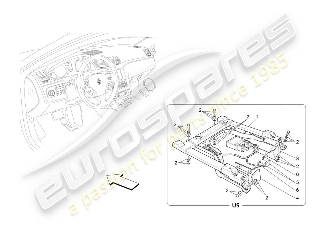 un schéma de pièces du catalogue de pièces maserati granturismo (2008)