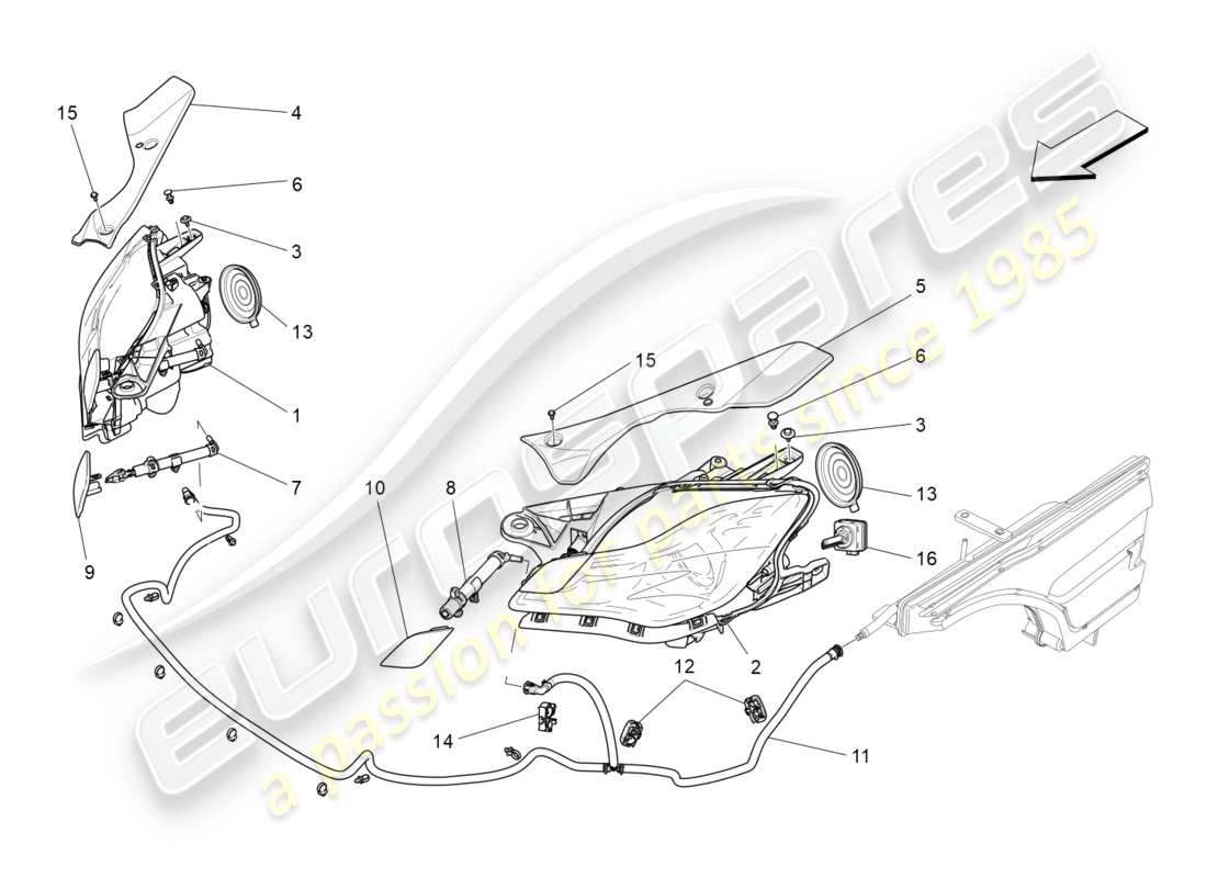 un schéma de pièces du catalogue de pièces maserati qtp 3.0 bt v6 410hp (2014)