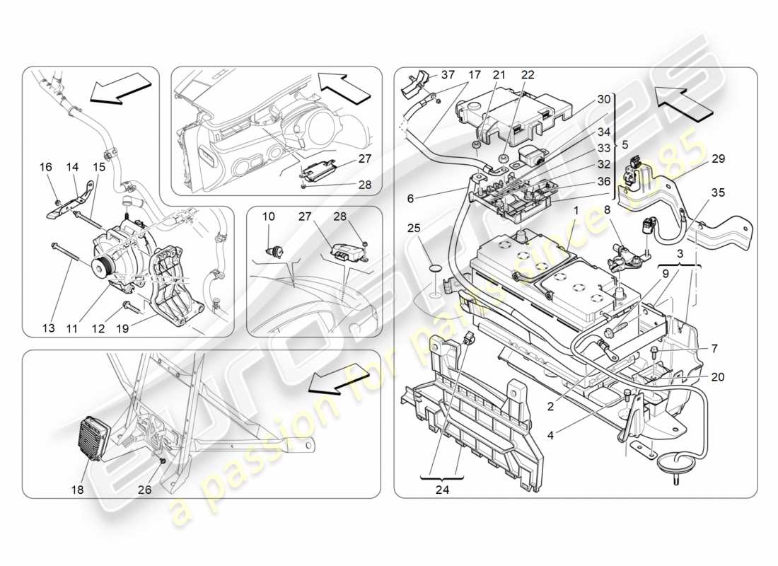 maserati qtp 3.0 tds v6 275hp (2015) diagramme des pièces de production et d'accumulation d'énergie
