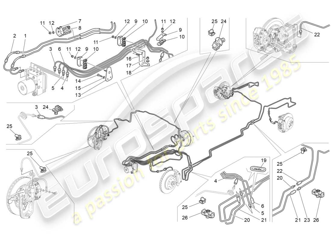 maserati granturismo s (2016) lignes diagramme de pièce