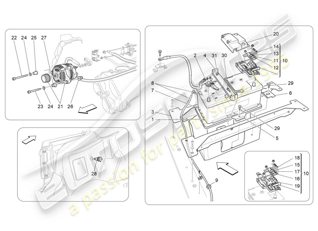 maserati granturismo s (2016) diagramme des pièces de production et d'accumulation d'énergie