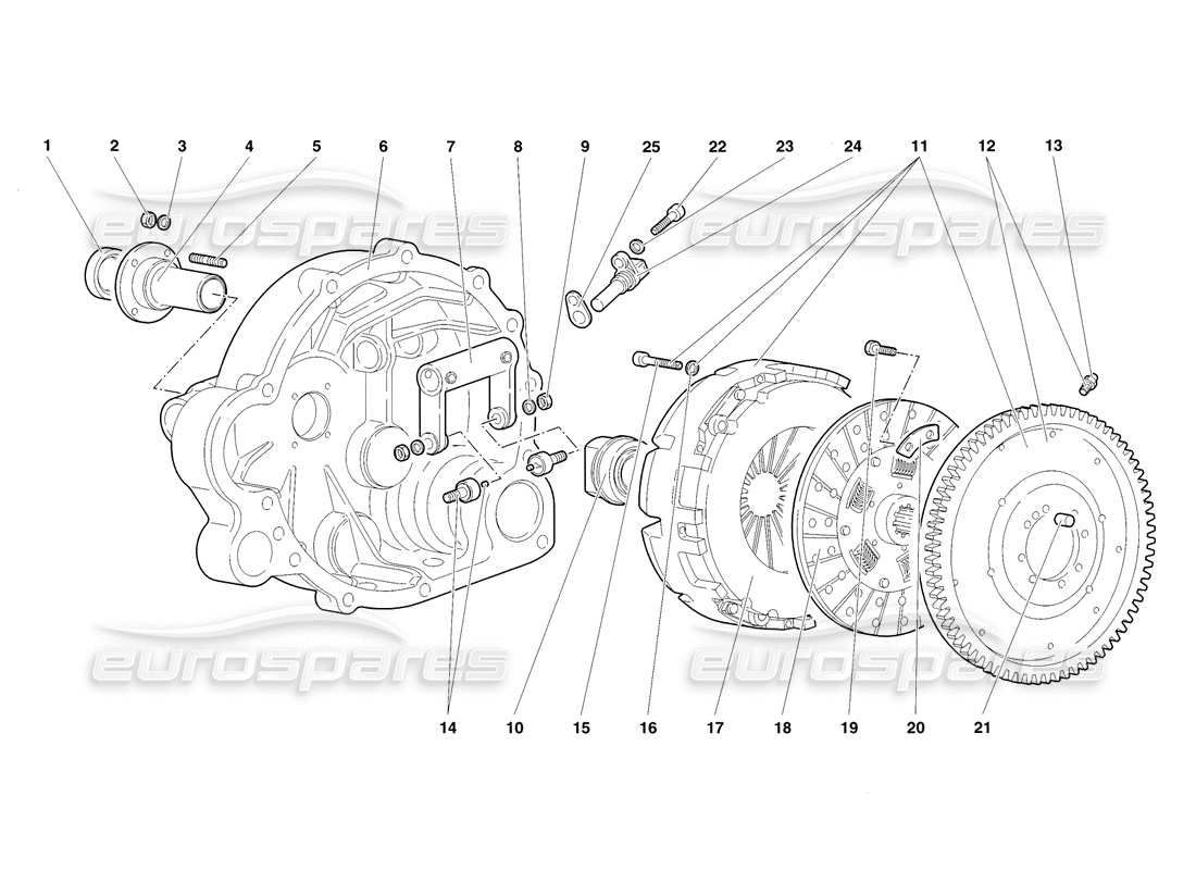 lamborghini diablo sv (1998) embrayage schéma des pièces