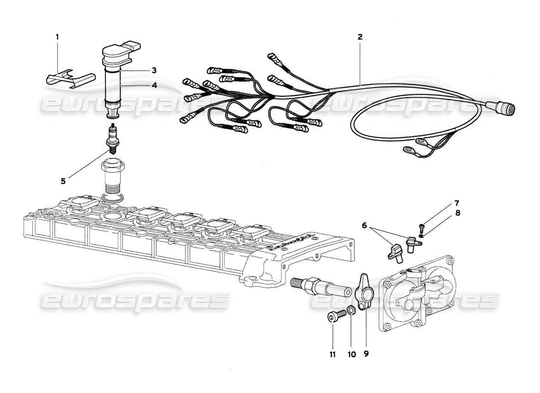 lamborghini diablo 6.0 (2001) diagramme de pièces des capteurs de phase et des composants électriques