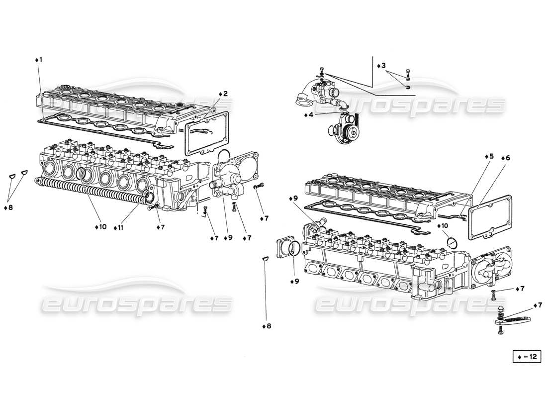 lamborghini diablo 6.0 (2001) kit de joint de couvercle schéma des pièces