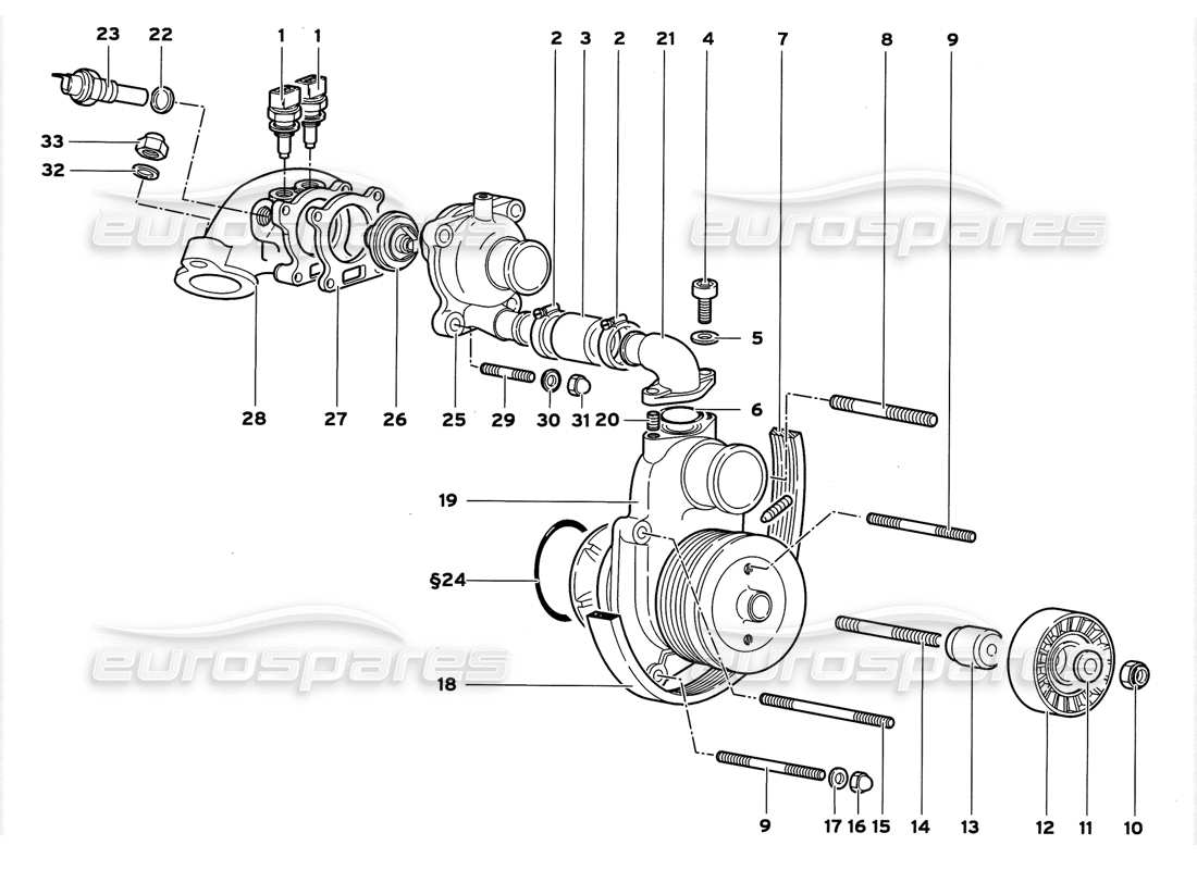 un schéma de pièces du catalogue de pièces lamborghini diablo gt (1999)