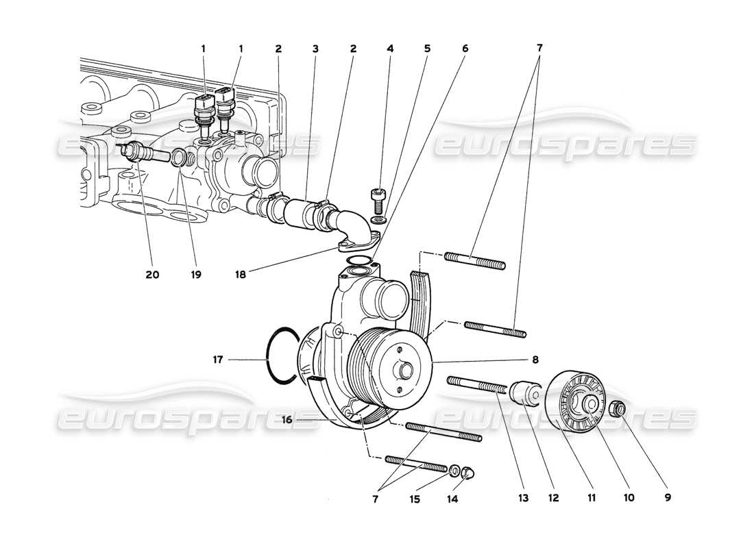 un schéma de pièces du catalogue de pièces lamborghini diablo 6.0 (2001)