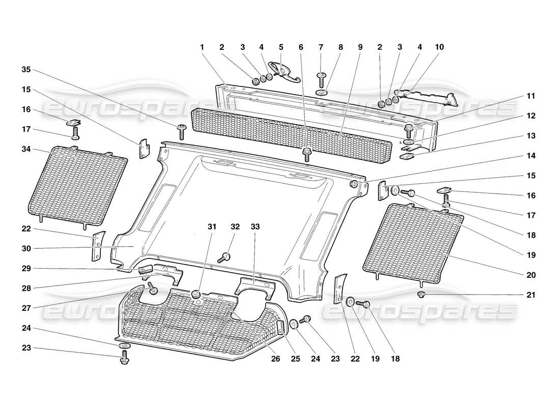 un schéma de pièces du catalogue de pièces lamborghini diablo sv (1998)