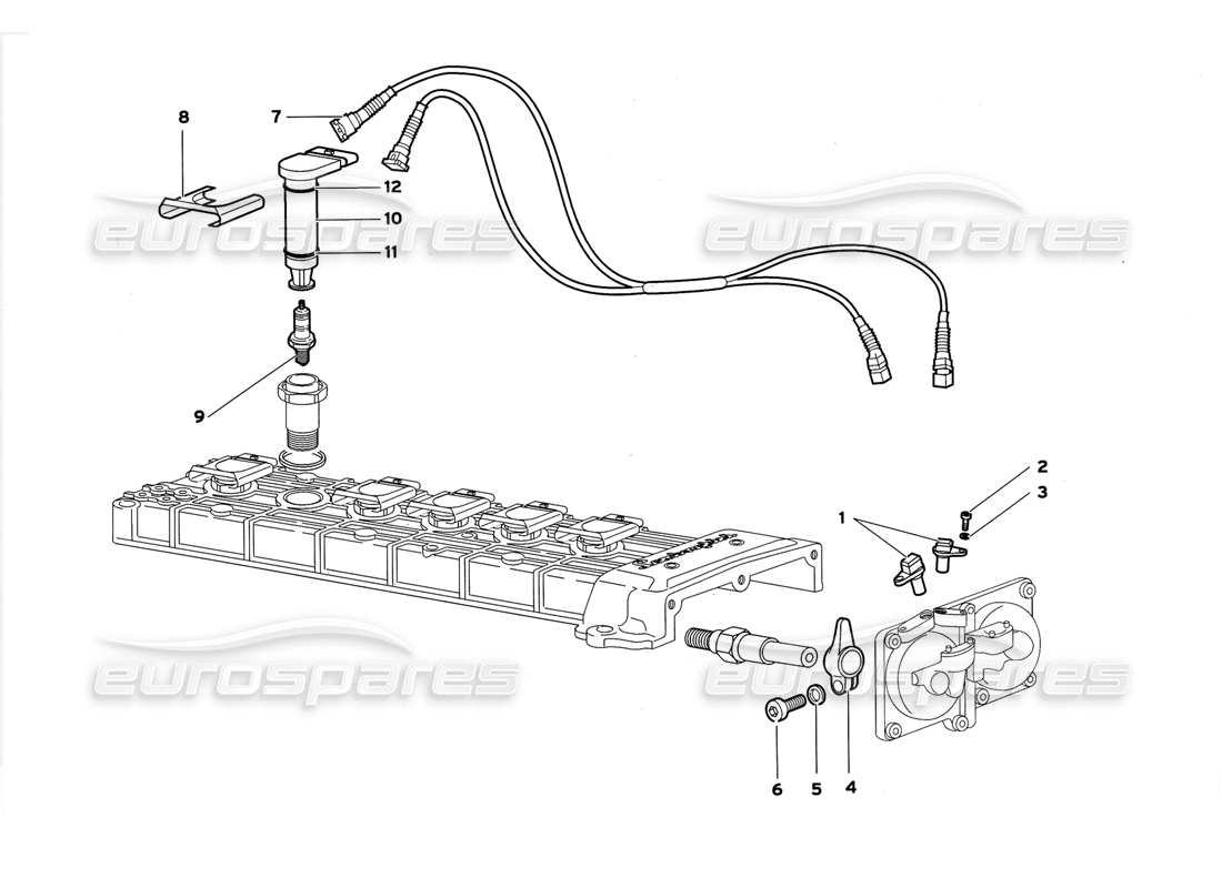 lamborghini diablo gt (1999) diagramme de pièces des capteurs de phase et des composants électriques