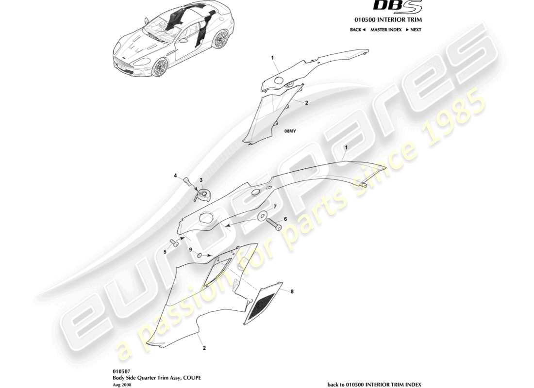 schéma de pièce contenant le numéro de pièce 8d33-31013-abw