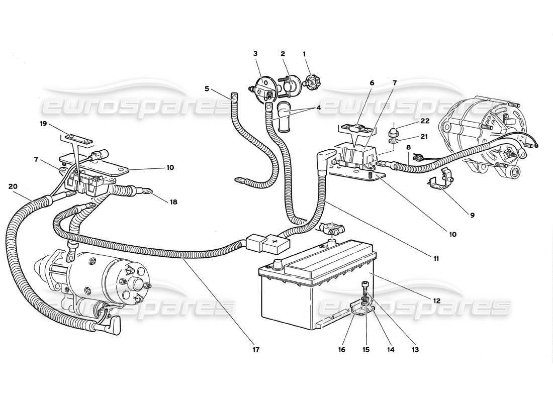 un schéma de pièces du catalogue de pièces Lamborghini Diablo GT (1999)