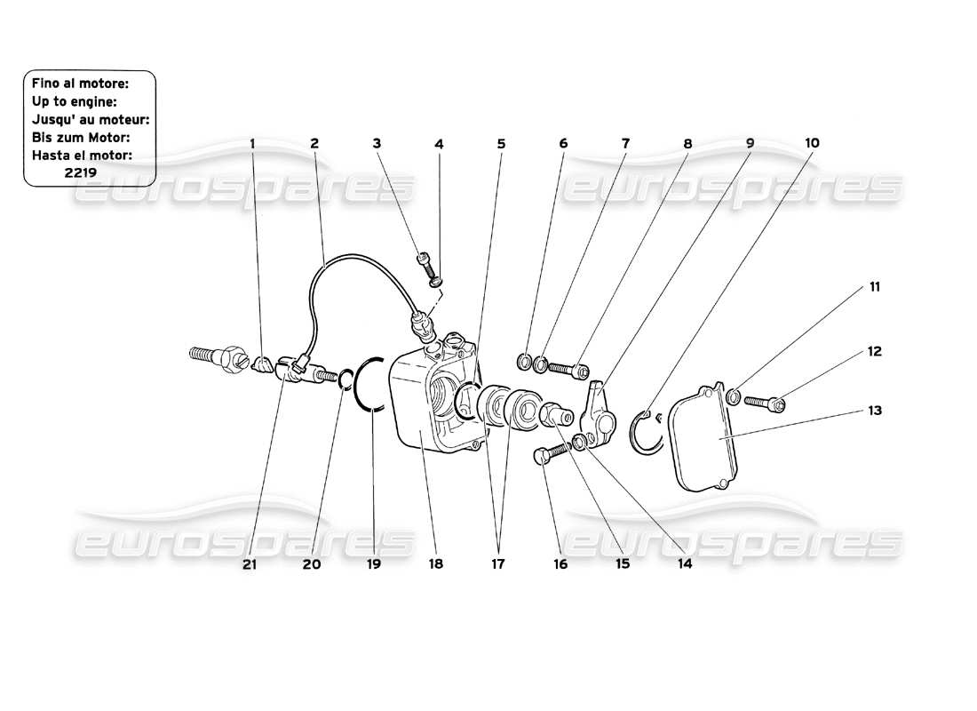 un schéma de pièces du catalogue de pièces lamborghini diablo