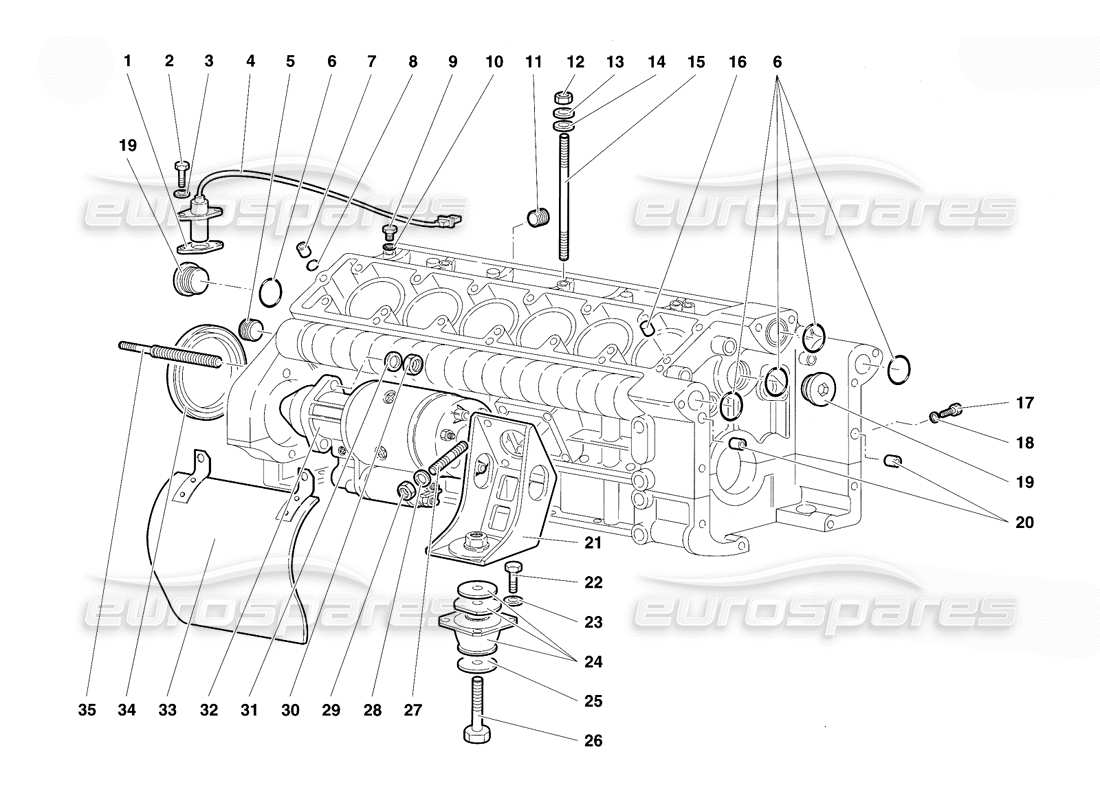 lamborghini diablo se30 (1995) carter moteur schéma des pièces