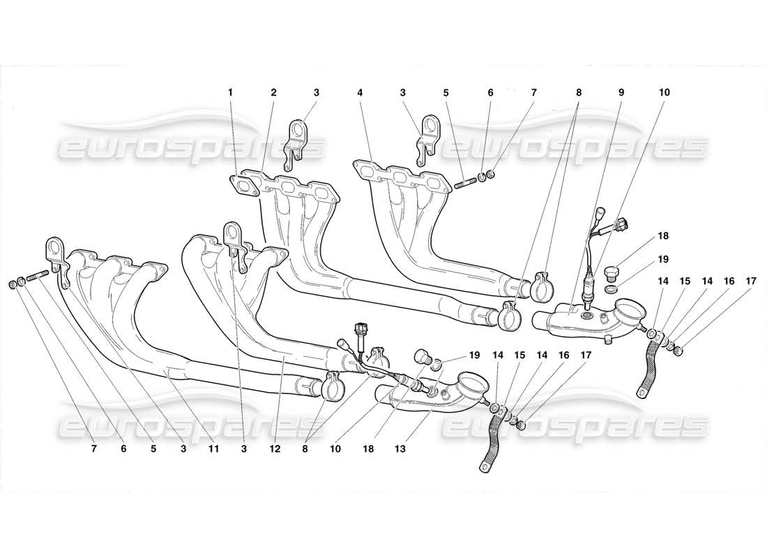 un schéma de pièces du catalogue de pièces lamborghini diablo roadster (1998)