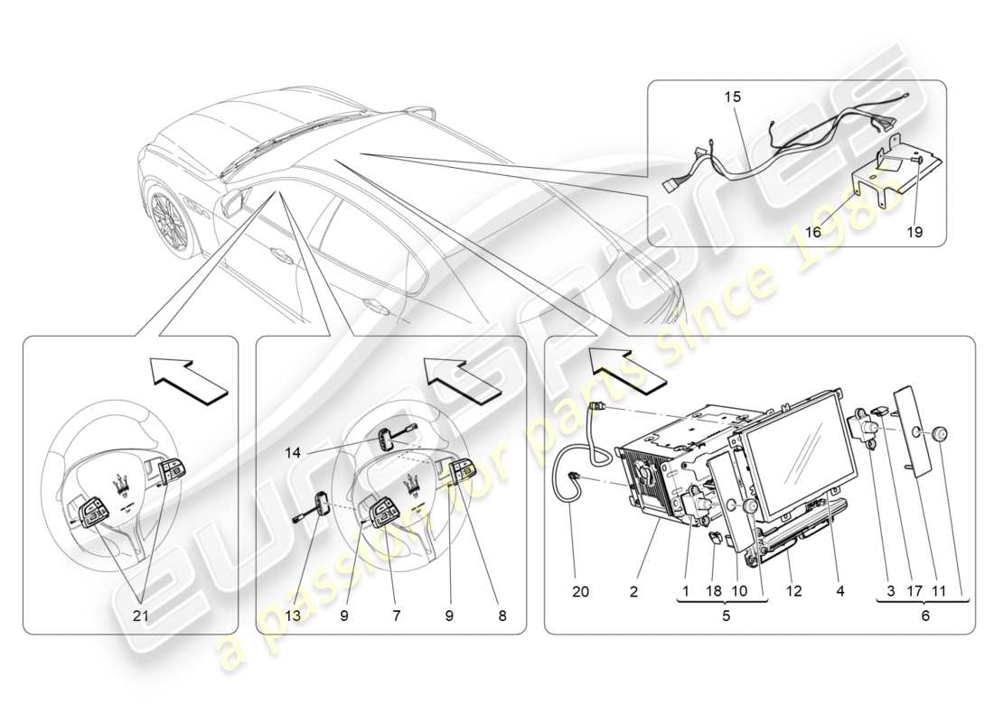 maserati qtp 3.0 bt v6 410hp (2014) diagramme des pièces du système informatique