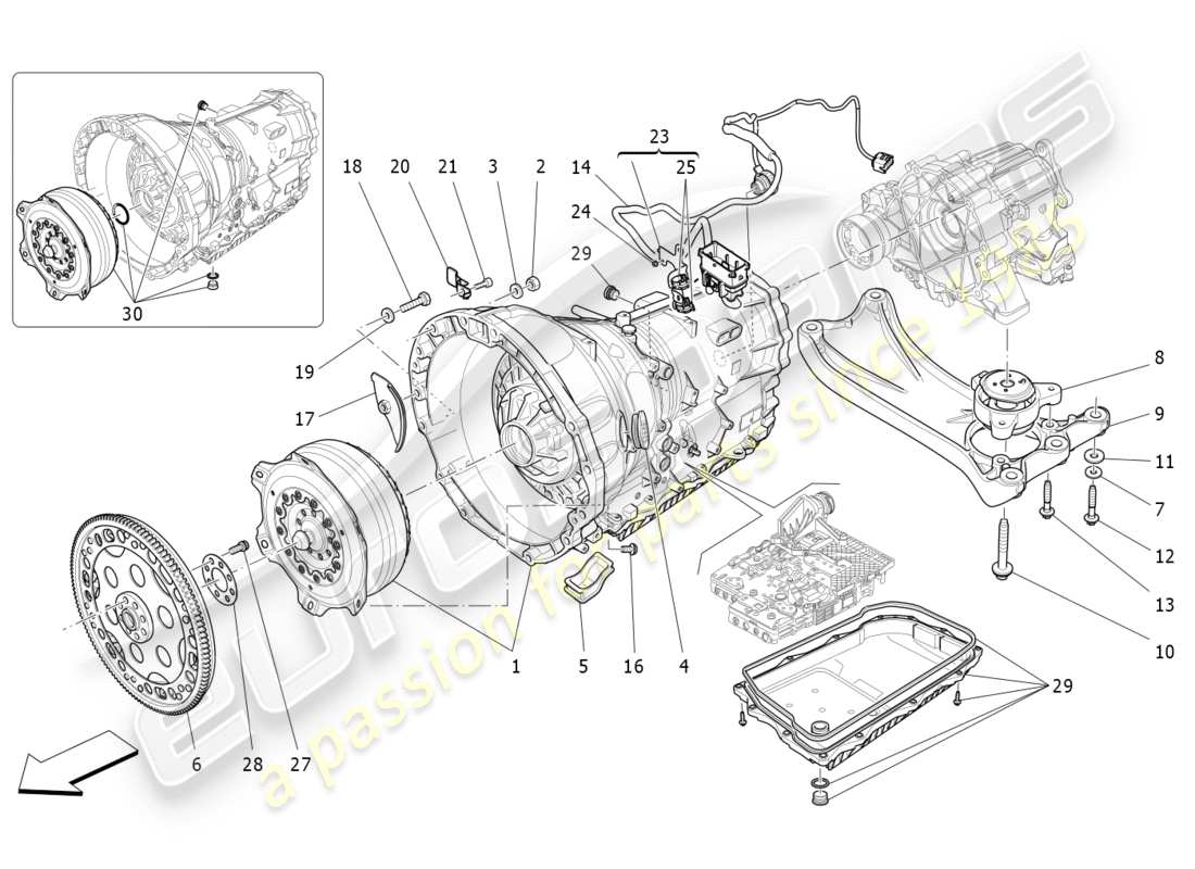 maserati qtp 3.0 bt v6 410hp (2014) carters de boîte de vitesses schéma des pièces