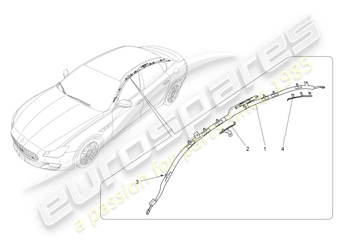 maserati qtp 3.0 bt v6 410hp (2014) diagramme des pièces du système de sacs à fenêtre