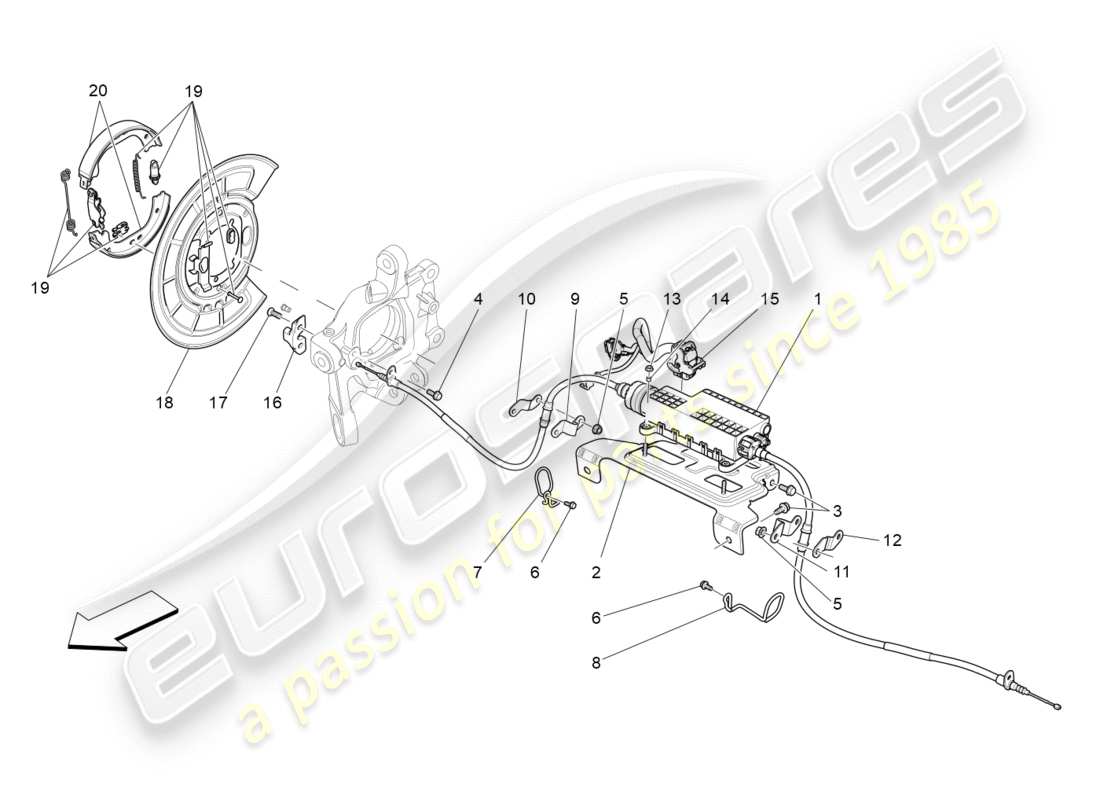 maserati qtp 3.0 bt v6 410hp (2014) frein de stationnement schéma des pièces