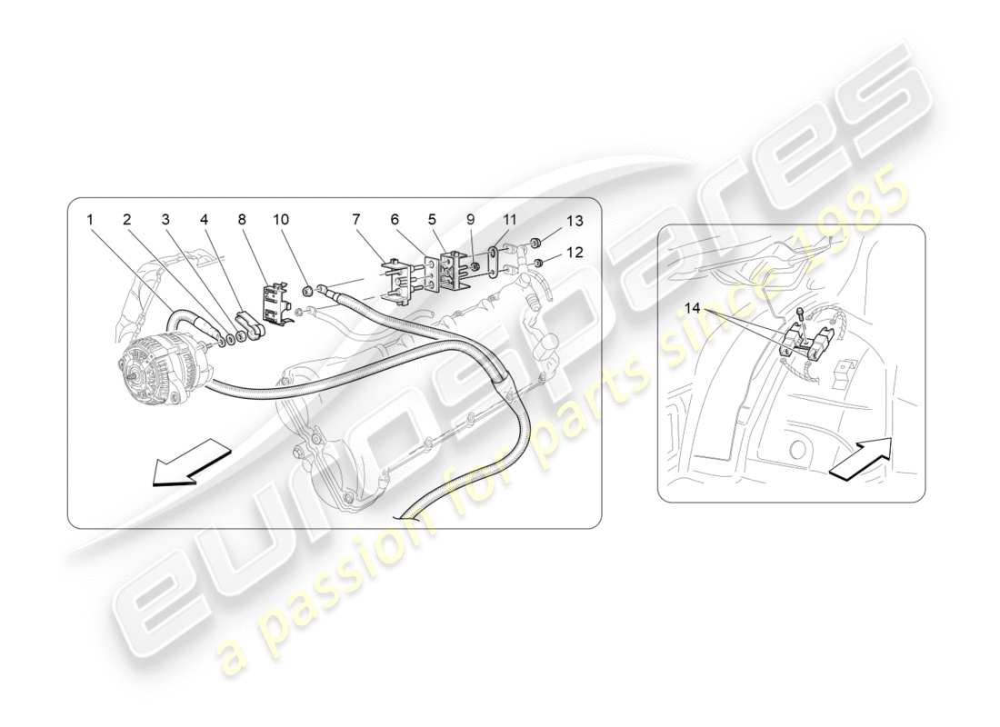 maserati granturismo s (2020) câblage principal schéma des pièces