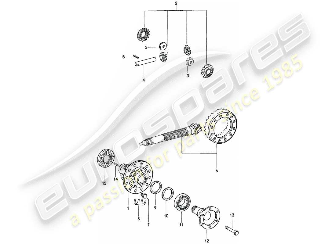 porsche 1984 (911) différentiel diagramme de pièce