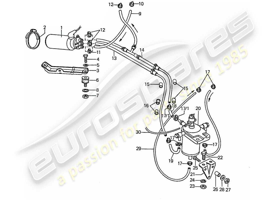 porsche 1977 (911) système de carburant - pour - injection mécanique schéma des pièces
