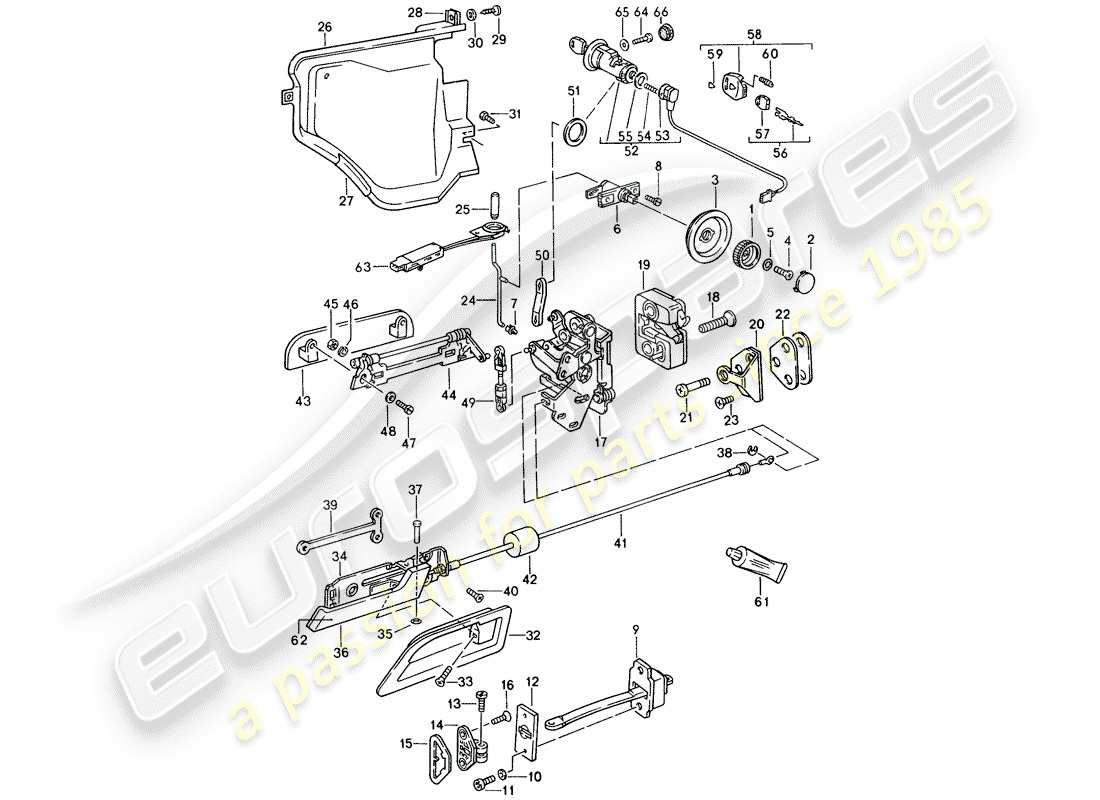 porsche 1994 (928) pièces d'installation - pour - porte schéma des pièces