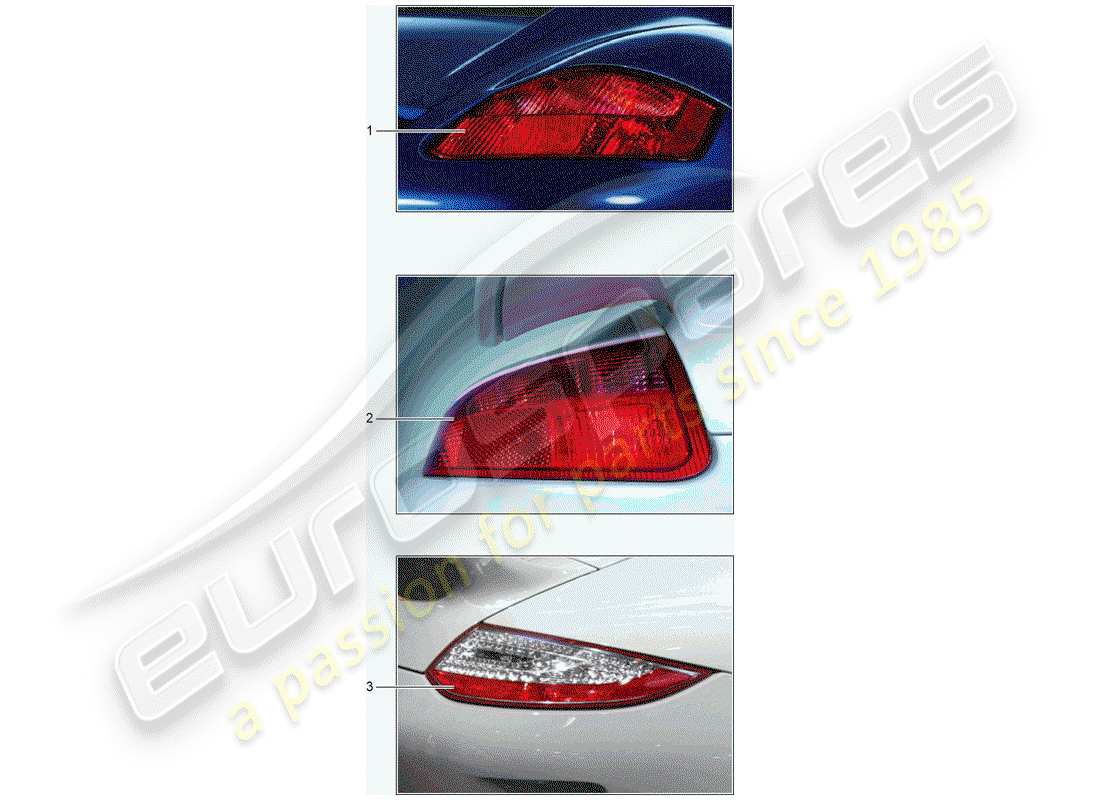 porsche 2011 (tequipment) feu arrière schéma des pièces
