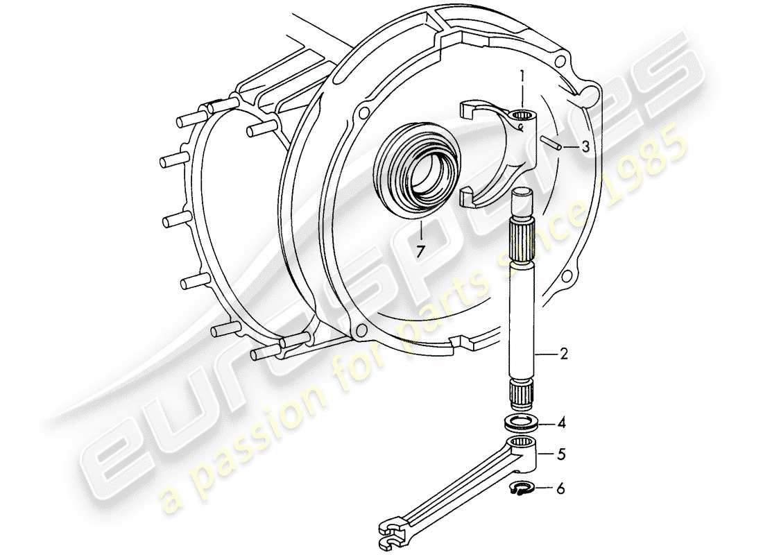 porsche 1970 (911) embrayage version - d - mj 1972>> schéma des pièces