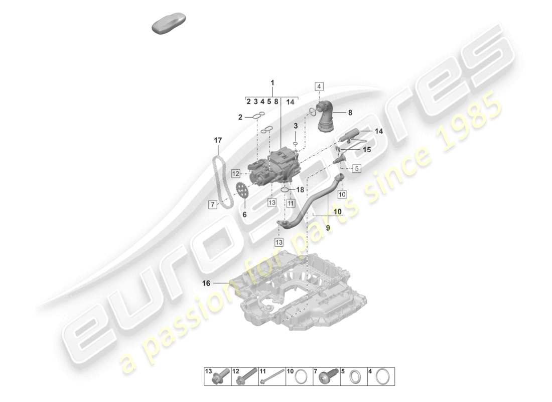 porsche 2020 (718 cayman) la pompe à huile schéma des pièces