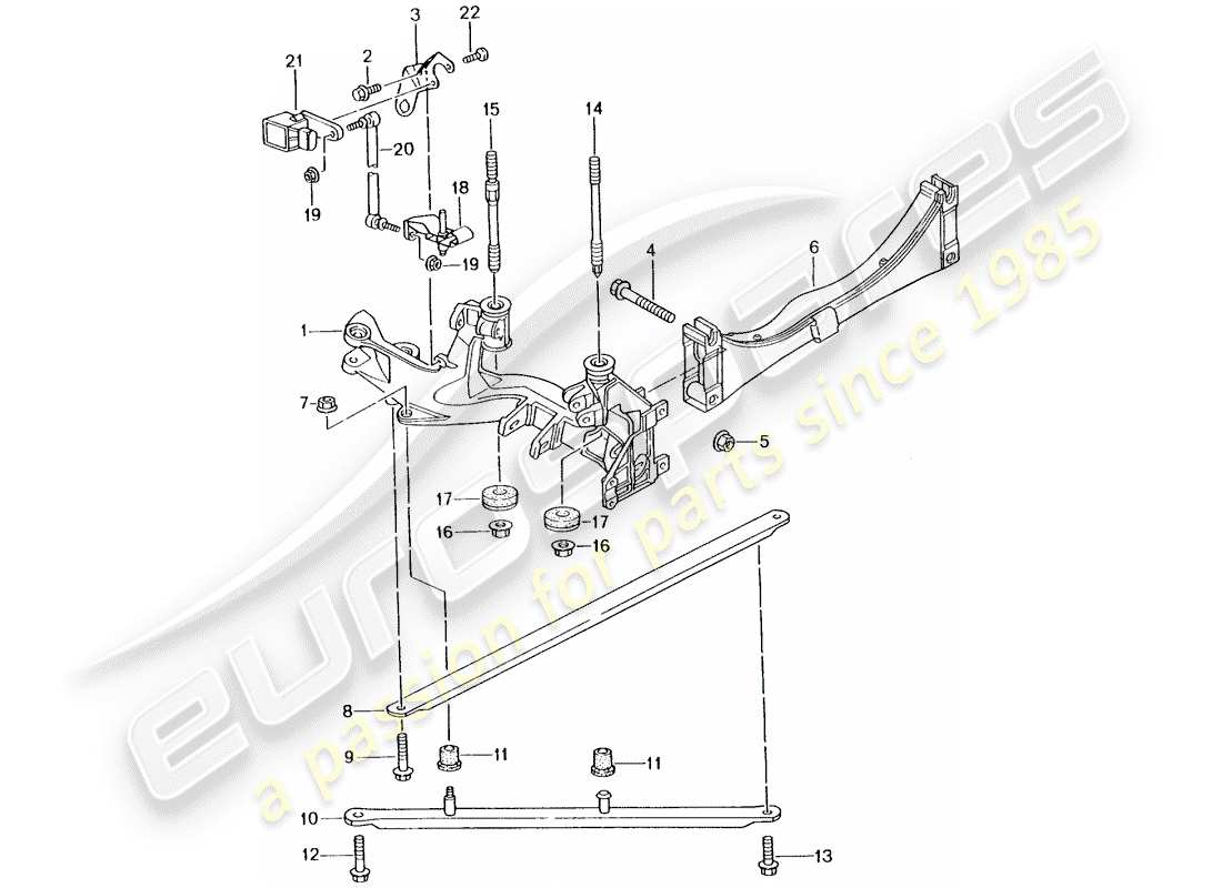 porsche 2002 (996 turbo / gt2) essieu arrière - panneau latéral - support schéma des pièces