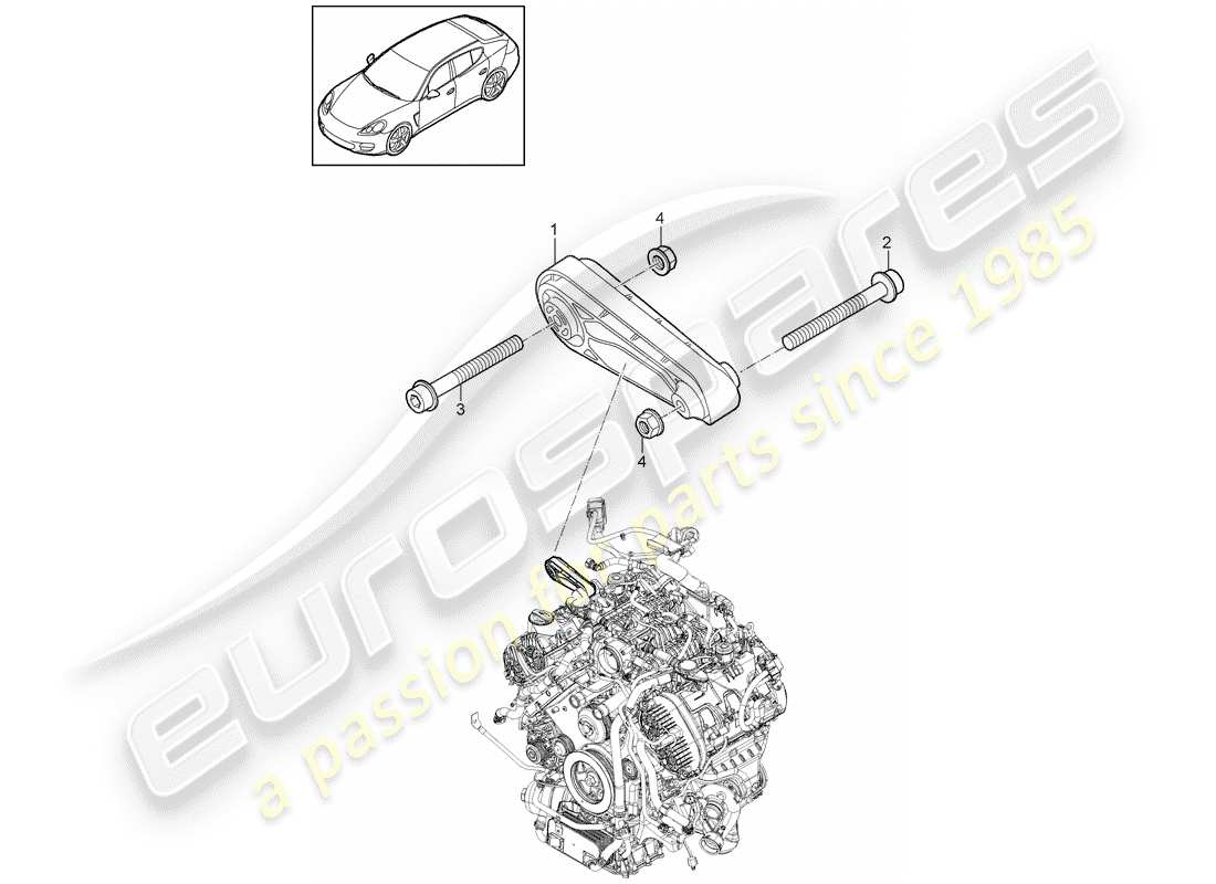 porsche 2016 (panamera 970) suspension moteur schéma des pièces
