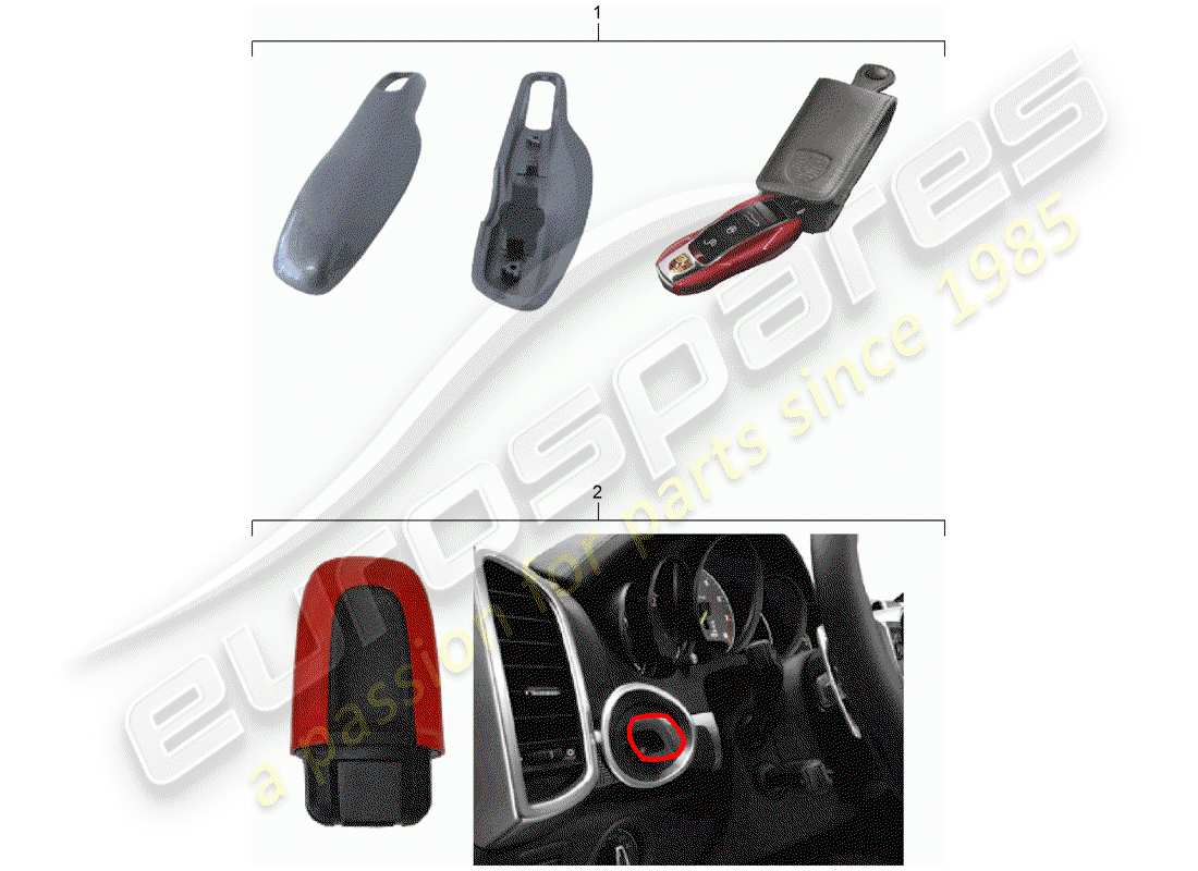 porsche 2014 (tequipment macan) couvercle de clé schéma des pièces