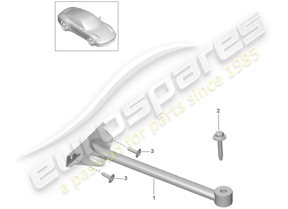 porsche 2015 (991-1) schéma des pièces de la jambe de force du dôme