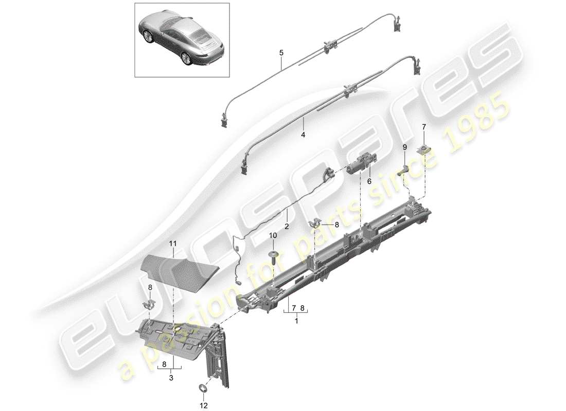 porsche 2015 (991-1) diagramme de pièce flap