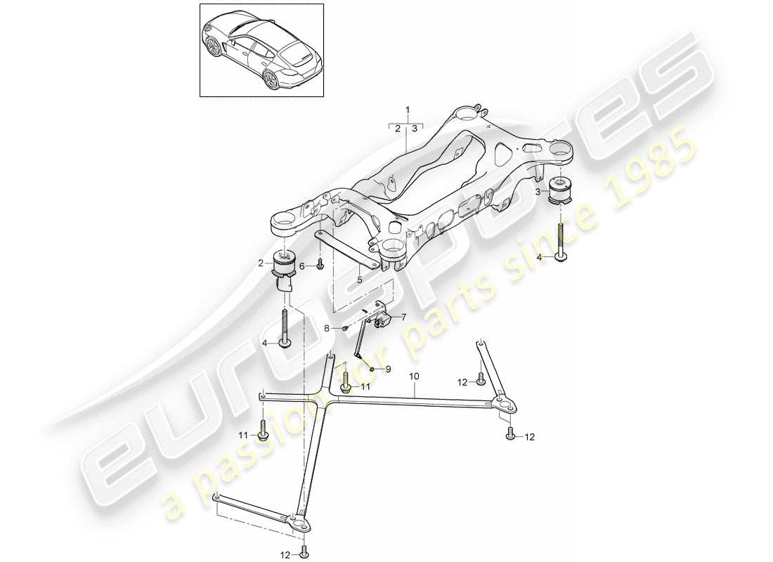 porsche 2010 (panamera 970) essieu arrière schéma des pièces