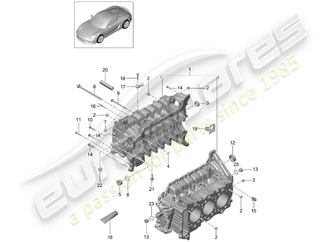 porsche 2016 (981 boxster spyder) carter schéma des pièces