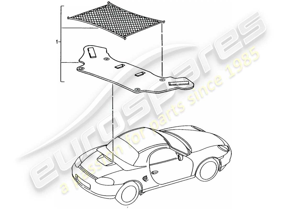 porsche 2002 (tequipment) filet de chargement schéma des pièces