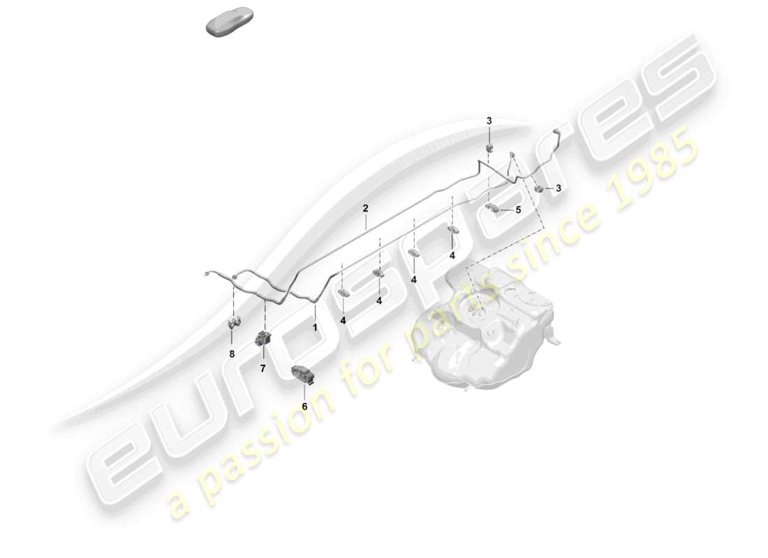 porsche 2020 (718 cayman) conduite de carburant avant système d'alimentation en carburant schéma des pièces