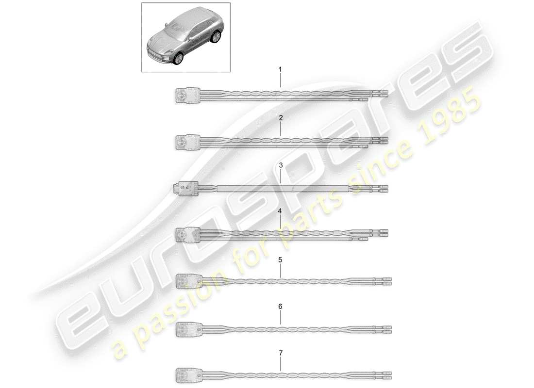 porsche 2019 (macan) diagramme des pièces du harnais