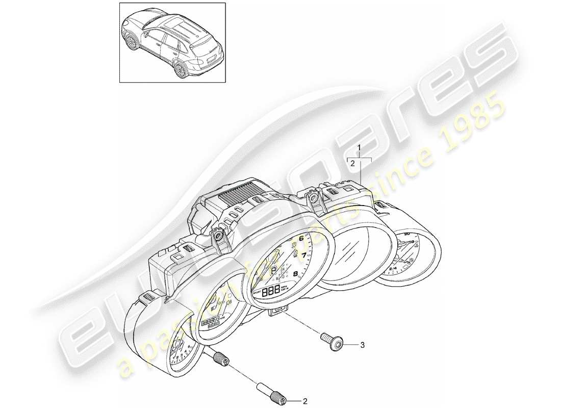 porsche 2018 (cayenne e2 92a) instruments schéma des pièces