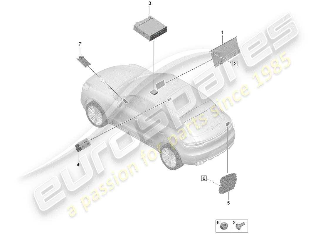porsche 2020 (macan) affichage diagramme de pièce