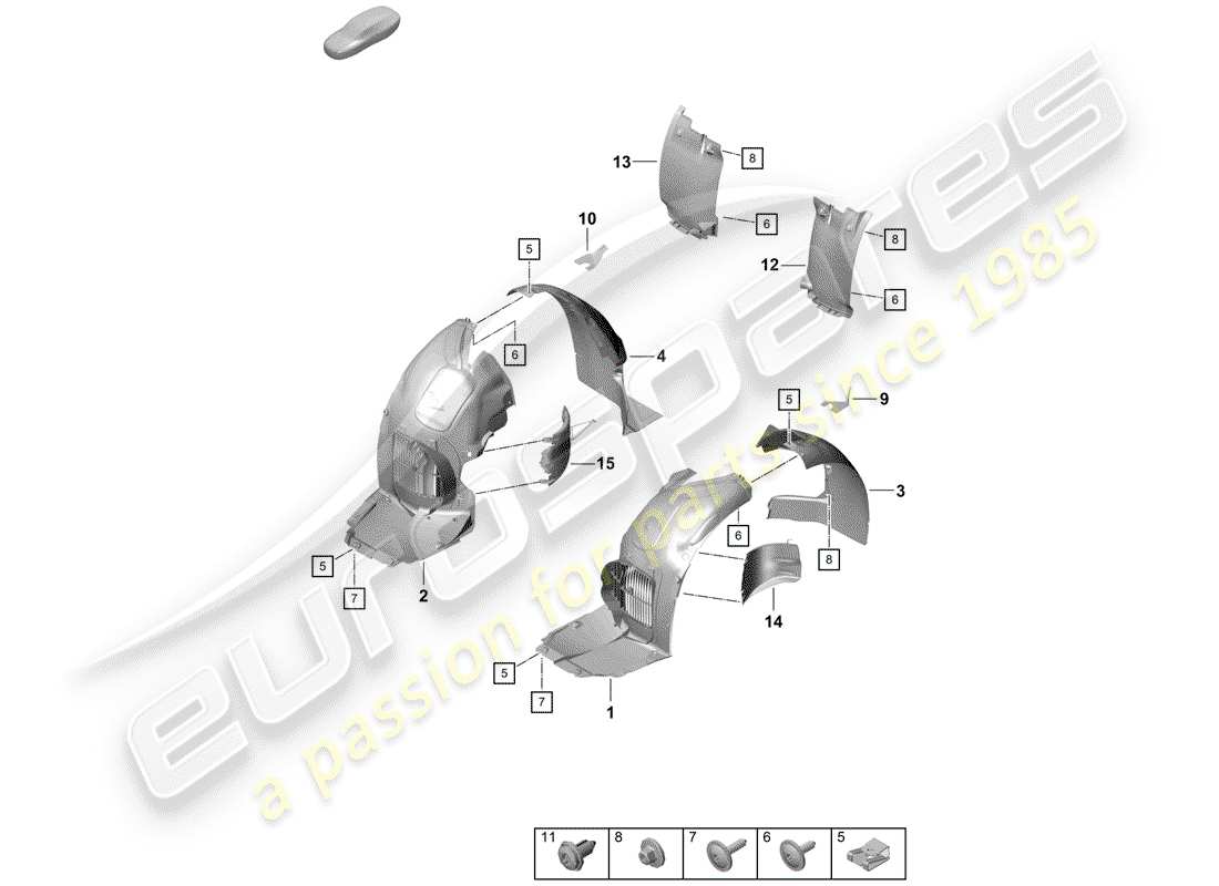 porsche 2020 (718 boxster spyder) garnitures schéma des pièces