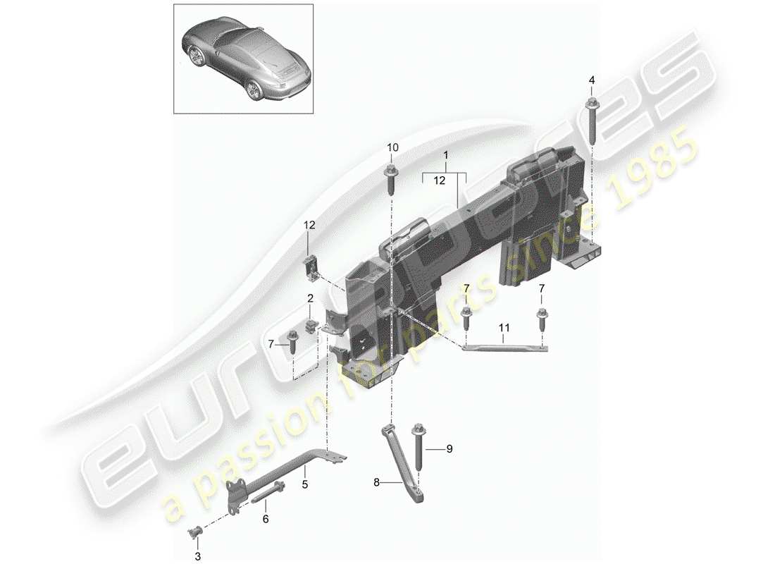 porsche 2014 (991-1) barre de rouleau schéma des pièces