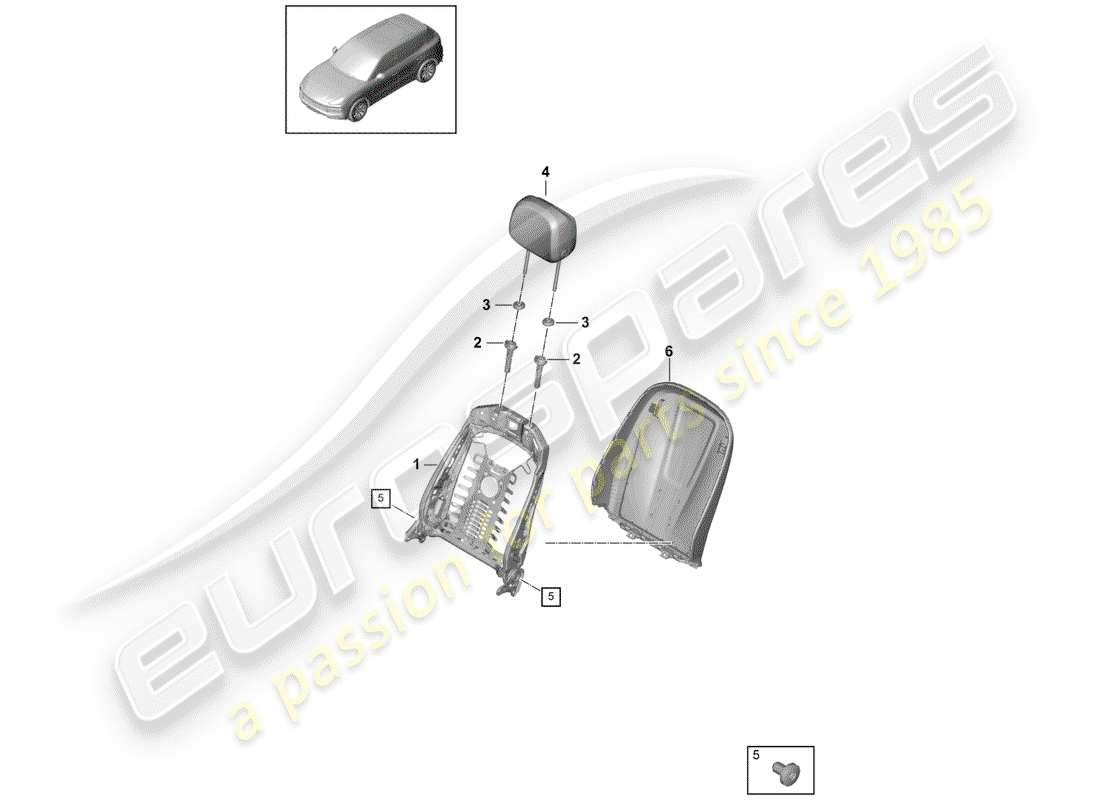 porsche 2020 (cayenne e3 9ya/9yb) cadre - dossier schéma des pièces