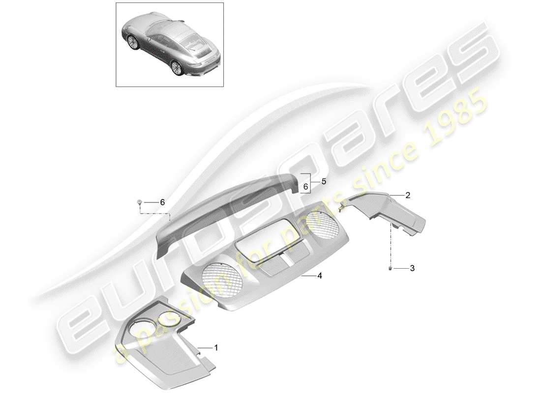 porsche 2019 (991-2) garniture schéma des pièces