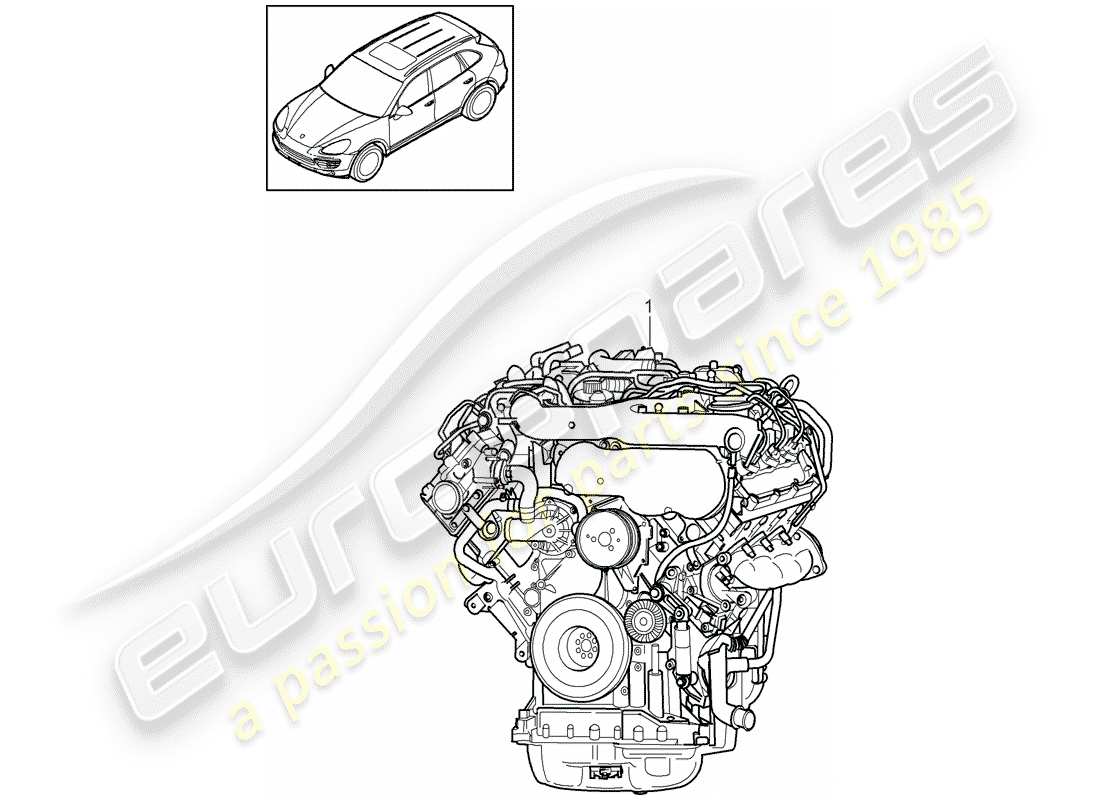 porsche 2017 (cayenne e2 92a) moteur de remplacement schéma des pièces