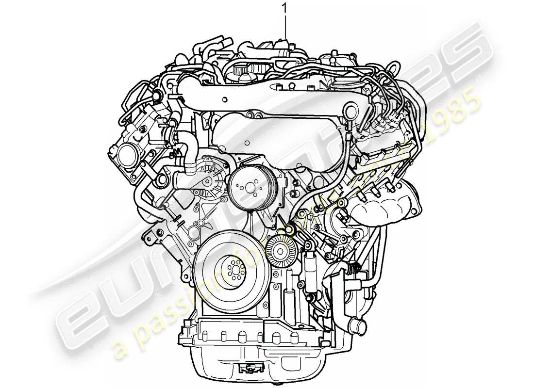 porsche 2008 (cayenne e1 9pa) moteur de remplacement schéma des pièces