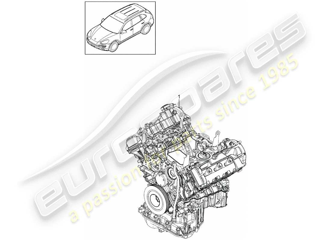 porsche 2011 (cayenne e2 92a) diagramme des pièces du bloc long